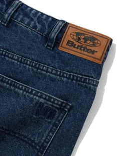 Denim Jeans|Pants-Butter Goods Straight Leg Denim Jeans, Distressed Indigo