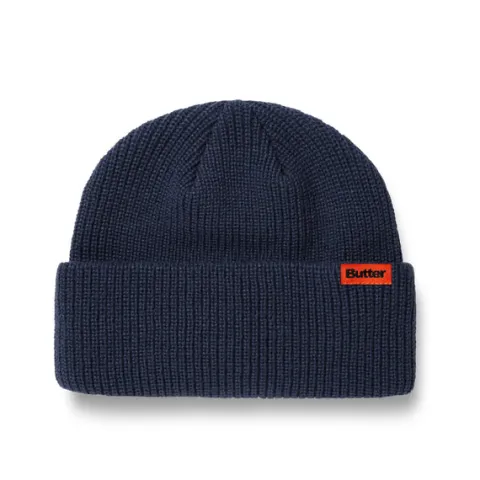 Hats|Beanies-Butter Goods Tall Wharfie Beanie, Navy