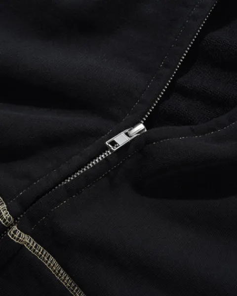 Zip-Thru Hoods|Pullover Hoods-Butter Goods Trai titch Zip-Thru Hood, Wahed Back