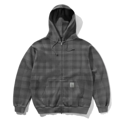 Zip-Thru Hoods|Pullover Hoods-Butter Goods Waffe Zip-Thru Hood, Grey Paid