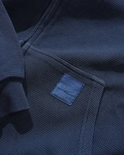Zip-Thru Hoods|Pullover Hoods-Butter Goods Waffe Zip-Thru Hood, Navy Overdye