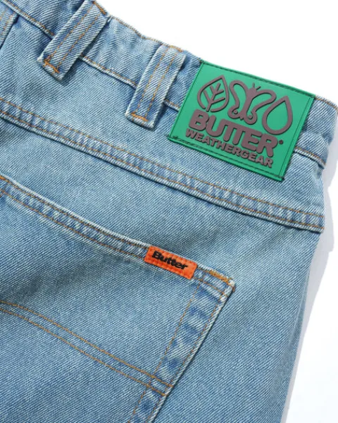 Denim Jeans|Pants-Butter Goods Weathergear Denim Jeans, Distressed Indigo