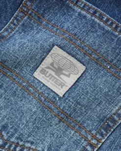 Denim Jeans|Pants-Butter Goods Wide Cut Denim Jeans, Dark Blue Slub