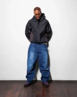 Denim Jeans|Pants-Butter Goods Wide Cut Denim Jeans, Dark Blue Slub