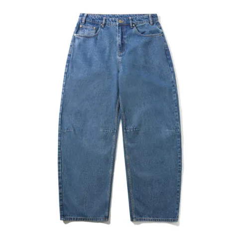 Denim Jeans|Pants-Butter Goods Wide Cut Denim Jeans, Mid Blue