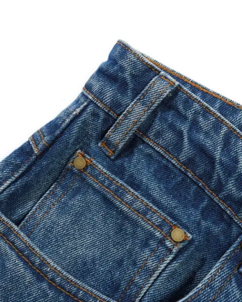 Denim Jeans|Pants-Butter Goods Wide Cut Denim Jeans, Mid Blue