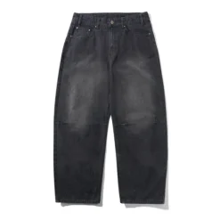 Denim Jeans|Pants-Butter Goods Wide Cut Denim Jeans, Streaky Black Wash