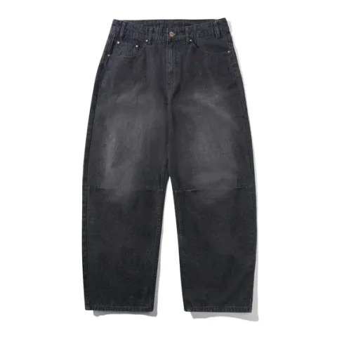 Denim Jeans|Pants-Butter Goods Wide Cut Denim Jeans, Streaky Black Wash