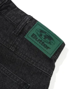 Denim Jeans|Pants-Butter Goods Wide Cut Denim Jeans, Streaky Black Wash