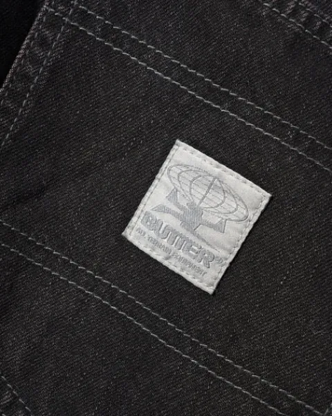 Denim Jeans|Pants-Butter Goods Wide Cut Denim Jeans, Tinted Black
