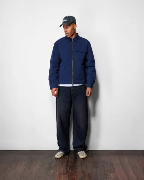Denim Jeans|Pants-Butter Goods Wide Cut Denim Jeans, Tinted Dark Indigo