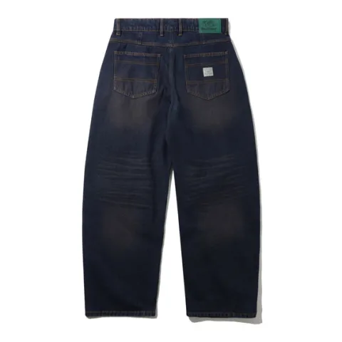 Denim Jeans|Pants-Butter Goods Wide Cut Denim Jeans, Tinted Dark Indigo
