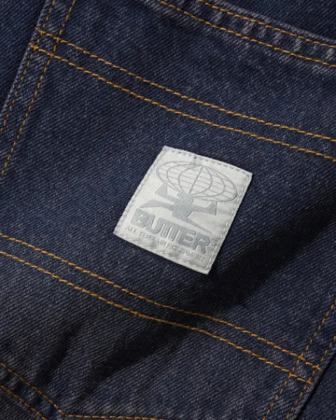 Denim Jeans|Pants-Butter Goods Wide Cut Denim Jeans, Tinted Dark Indigo