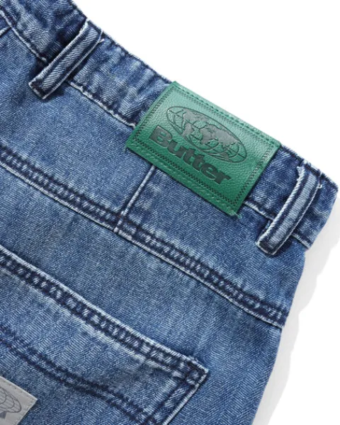 Denim Jeans|Pants-Butter Goods Wide Cut Denim Jeans, Vertical Stripe