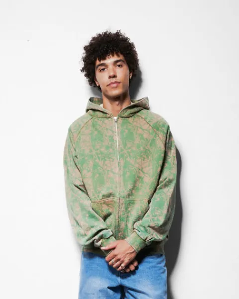 Zip-Thru Hoods|Pullover Hoods-Butter Goods Wood Cao Zip-Thru Hood, Wahed Back